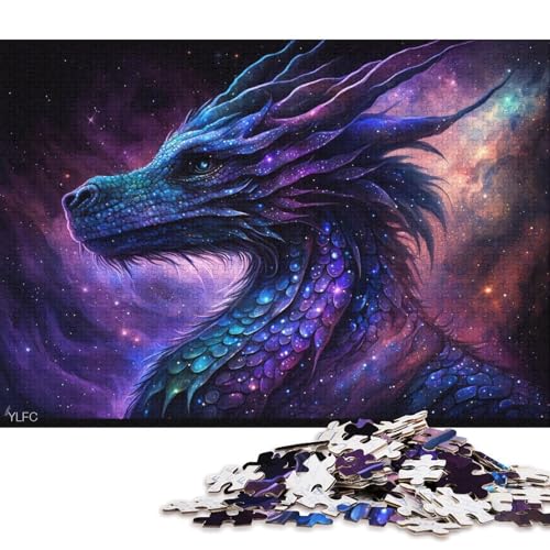 Puzzle Kosmische Galaxie, chinesischer Drache, 1000 Teile, Puzzle für Erwachsene, Papppuzzle für Erwachsene und Kinder ab 12 Jahren, Weihnachtspuzzlegeschenke (Größe 38 * 26 cm) von LiJianXXXB