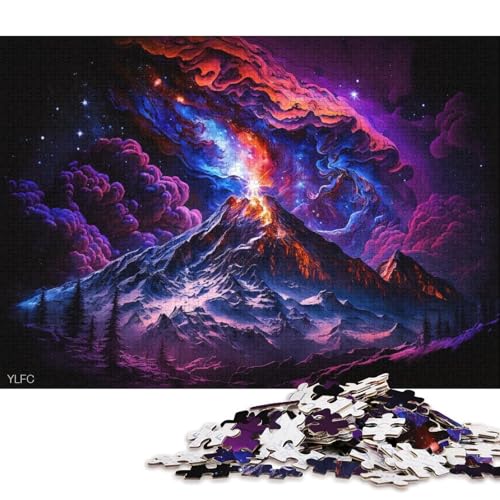 Puzzle Kosmischer Vulkan, 1000 Teile, Holzpuzzle für Erwachsene und Kinder ab 12 Jahren, schwierig und herausfordernd (Größe 75 * 50 cm) von LiJianXXXB