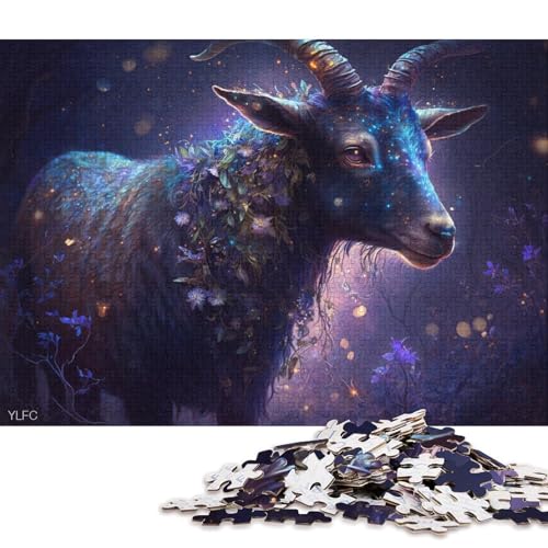 Puzzle Magische Ziege 1000 Teile Puzzle Spielzeug Kartonpuzzle Geeignet für Kinder ab 12 Jahren Tolles Geschenk für Erwachsene 38x26cm von LiJianXXXB