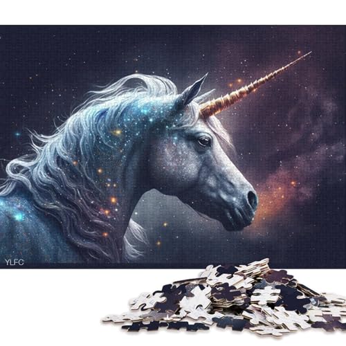 Puzzle Universum Galaxie Einhorn 1000 Teile Puzzle Spielzeug Kartonpuzzle Geeignet für Kinder ab 12 Jahren Tolles Geschenk für Erwachsene 38x26cm von LiJianXXXB