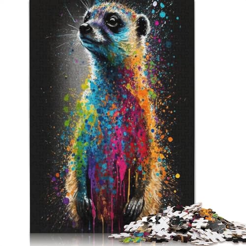 Puzzle für Erwachsene, 1000 Puzzle-Spielzeug, Erdmännchen, Bunte Puzzles für Erwachsene und Kinder, Holzpuzzle, Familienaktivität, 75 x 50 cm von LiJianXXXB