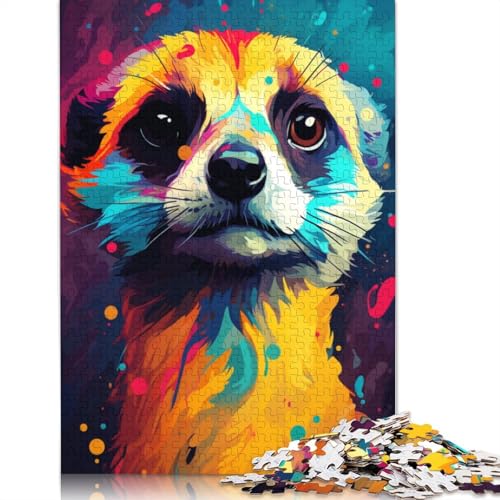 Puzzle für Erwachsene, 1000 Puzzle-Spielzeug, farbige Erdmännchen, Puzzle für Erwachsene, Kartonpuzzle, anspruchsvolles Spiel, Größe 38 x 26 cm von LiJianXXXB