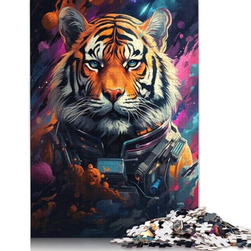 Puzzle für Erwachsene, 1000 Puzzle-Spielzeuge, Weltraumtiger-Puzzle für Erwachsene, Holzpuzzle, anspruchsvolles Spiel, Größe 75 x 50 cm von LiJianXXXB