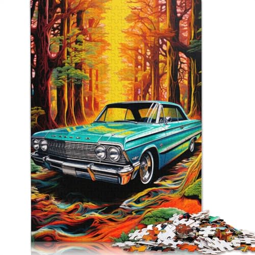 Puzzle für Erwachsene, 1000 Puzzles, Cooles, farbenfrohes Sportwagen-Puzzle für Erwachsene, Holzpuzzle, Lernspiel, Herausforderungsspielzeug, 75 x 50 cm von LiJianXXXB