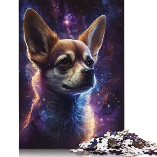 Puzzle für Erwachsene, 1000 Puzzles, Galaxy-Puzzle, farbenfrohes Chihuahua-Puzzle für Erwachsene, Kartonpuzzle, Familienpuzzlespiel (Größe 38 x 26 cm) von LiJianXXXB