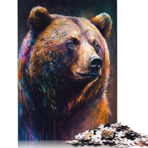 Puzzle für Erwachsene, 1000 Teile, Braunbär-Graffiti-Kunst, Puzzle für Erwachsene und Kinder, Papppuzzle, Spielzeug, Denkspiel, 38 x 26 cm von LiJianXXXB