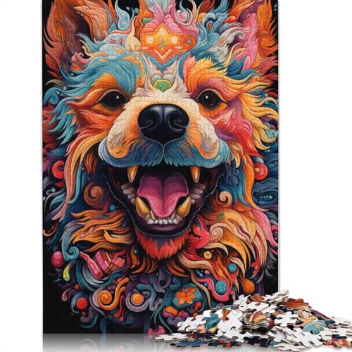 Puzzle für Erwachsene, 1000 Teile, Bunte Hunde-Puzzles für Erwachsene, Kartonpuzzle, Heimdekoration, 38 x 26 cm von LiJianXXXB