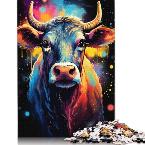 Puzzle für Erwachsene, 1000 Teile, Bunte Kühe, Puzzle für Erwachsene, Kartonpuzzle, Familienunterhaltungsspielzeug, Größe 38 x 26 cm von LiJianXXXB