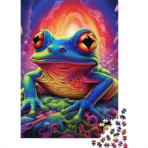 Puzzle für Erwachsene, 1000 Teile, Bunte Laubfrösche, Puzzle für Erwachsene und Kinder, Holzbrett-Puzzle, Spielzeug, Denkspiel, Größe: 75 x 50 cm von LiJianXXXB