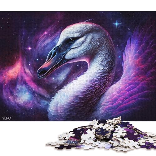 Puzzle für Erwachsene, 1000 Teile, Cosmic Dream Swan, Puzzle für Erwachsene, Kartonpuzzle, lustiges Geschenk (Größe 38 * 26 cm) von LiJianXXXB