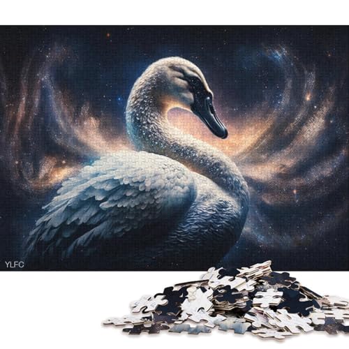 Puzzle für Erwachsene, 1000 Teile, Cosmic Swan-Puzzle für Erwachsene, Kartonpuzzle, Lernpuzzle, Familienspiel (Größe 38 * 26 cm) von LiJianXXXB