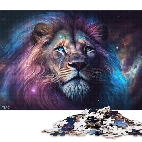 Puzzle für Erwachsene, 1000 Teile, Der kosmische Löwe in der Galaxie, Puzzle aus Holz für Erwachsene, anspruchsvolles Spiel, Puzzle 75 x 50 cm von LiJianXXXB