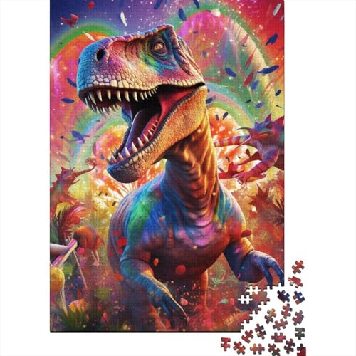 Puzzle für Erwachsene, 1000 Teile, Dinosaurierwelt, quadratisches Puzzle für Erwachsene und Kinder, Holzbrettpuzzle, Lernspiel, Herausforderungsspielzeug, Größe: 75 x 50 cm von LiJianXXXB