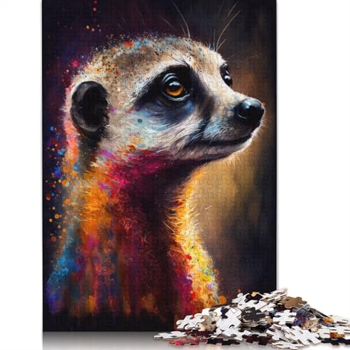 Puzzle für Erwachsene, 1000 Teile, Erdmännchen-Graffiti-Puzzle für Erwachsene und Kinder, Holzpuzzle, Spielzeug, Denkspiel, 75 x 50 cm von LiJianXXXB