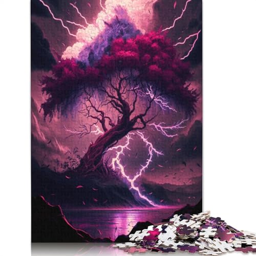 Puzzle für Erwachsene, 1000 Teile, Fantasie-Kirschblütenbaum, Puzzle, Geschenk, Holzpuzzle, Lernspiel, Herausforderungsspielzeug, Größe: 75 x 50 cm von LiJianXXXB