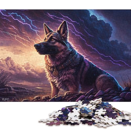 Puzzle für Erwachsene, 1000 Teile, Fantasy-Kunst, Deutscher Schäferhund, Puzzle für Erwachsene, Holzpuzzle, anspruchsvolles Spiel, 75 x 50 cm von LiJianXXXB