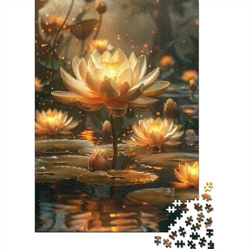 Puzzle für Erwachsene, 1000 Teile, Fantasy-Lotus-Puzzle für Erwachsene und Kinder, Holzbrett-Puzzle, Spielzeug, Denkspiel, Größe: 75 x 50 cm von LiJianXXXB