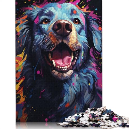 Puzzle für Erwachsene, 1000 Teile, Farbmalerei, Hunde-Puzzle für Erwachsene, Karton-Puzzle, Heimkunst-Dekor, Größe 38 x 26 cm von LiJianXXXB