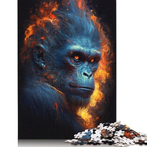 Puzzle für Erwachsene, 1000 Teile, Feuertier, AFFE, Puzzle für Erwachsene, Kartonpuzzle, Lernspiel für Erwachsene und Kinder, Größe: 38 x 26 cm von LiJianXXXB