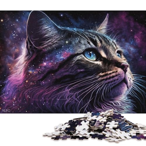 Puzzle für Erwachsene, 1000 Teile, Galaxie, Katze, Blume, Puzzle für Erwachsene, Kartonpuzzle, Lernpuzzle, Familienspiel (Größe 38 * 26 cm) von LiJianXXXB