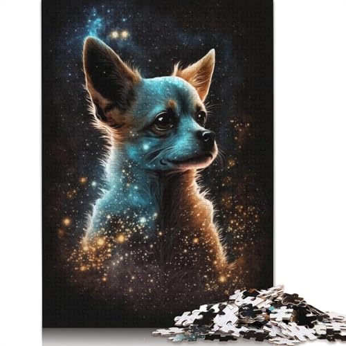 Puzzle für Erwachsene, 1000 Teile, Galaxie, bunter Chihuahua, Puzzle, Geschenk, Kartonpuzzle, Lernspiel, Herausforderungsspielzeug, Größe: 38 x 26 cm von LiJianXXXB