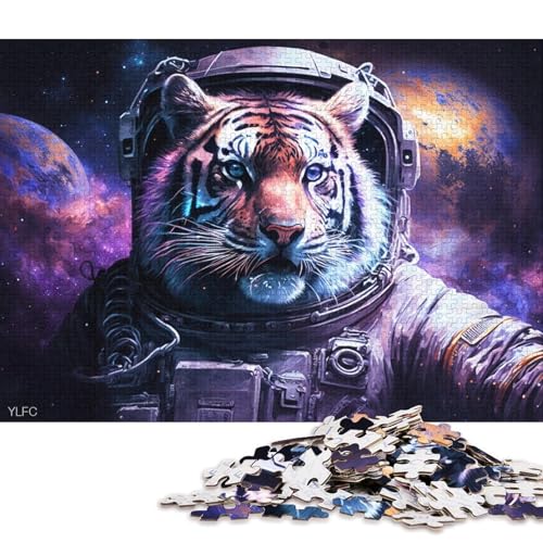 Puzzle für Erwachsene, 1000 Teile, Galaxie-Astronauten-Tiger, Puzzle für Erwachsene, Holzpuzzle, interessantes Puzzle zur Stressreduzierung (Größe 75 * 50 cm) von LiJianXXXB