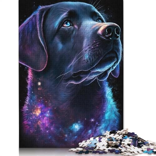 Puzzle für Erwachsene, 1000 Teile, Galaxie-Labrador, Puzzle für Kinder, Kartonpuzzle, Lernspiel für Erwachsene und Kinder (Größe 38 x 26 cm) von LiJianXXXB