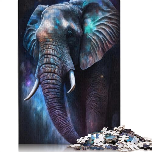 Puzzle für Erwachsene, 1000 Teile, Galaxie-Sternen-Elefanten-Puzzle für Erwachsene, Kartonpuzzle, Erwachsene und Kinder (Größe 38 x 26 cm) von LiJianXXXB