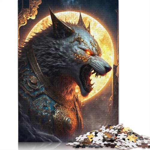 Puzzle für Erwachsene, 1000 Teile, Galaxy Art Wolf, Puzzle für Erwachsene, Kartonpuzzle, Heimdekoration, 38 x 26 cm von LiJianXXXB