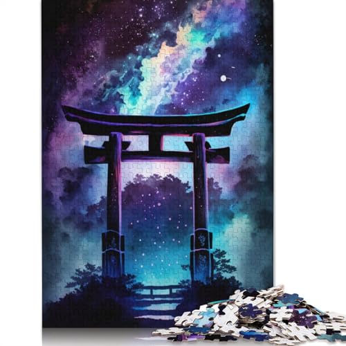 Puzzle für Erwachsene, 1000 Teile, Galaxy Japanisches Torii-Tor, Puzzle für Holzpuzzle, Lernspielzeug, Familienspiele, Größe: 75 x 50 cm von LiJianXXXB