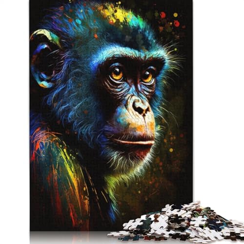 Puzzle für Erwachsene, 1000 Teile, Graffiti-Affen-Puzzle für Erwachsene und Kinder, Papppuzzle, Spielzeug, Denkspiel, 38 x 26 cm von LiJianXXXB