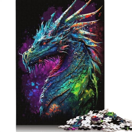 Puzzle für Erwachsene, 1000 Teile, Graffiti-Fliegendrache, Puzzle für Erwachsene und Kinder, Papppuzzle, Spielzeug, Denkspiel, 38 x 26 cm von LiJianXXXB