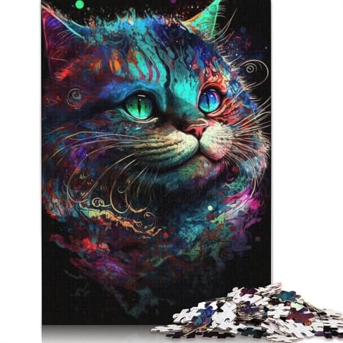 Puzzle für Erwachsene, 1000 Teile, Graffiti-Katze, Puzzle für Erwachsene und Kinder, Papppuzzle, Spielzeug, Denkspiel, 38 x 26 cm von LiJianXXXB