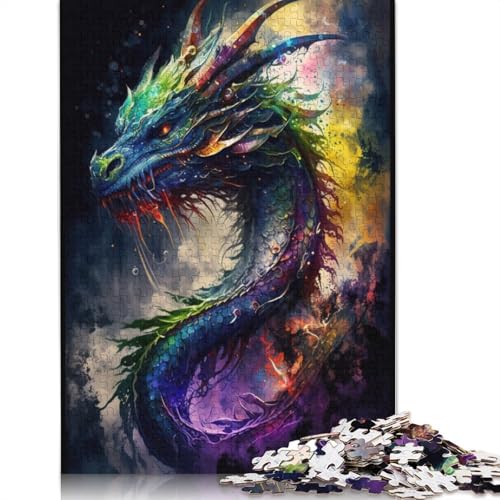 Puzzle für Erwachsene, 1000 Teile, Graffiti-Puzzle mit chinesischem Drachen, für Erwachsene und Kinder, Kartonpuzzle, Spielzeug, Denkspiel, 38 x 26 cm von LiJianXXXB