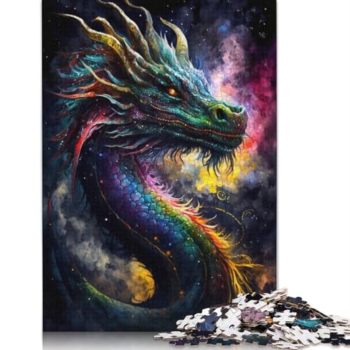 Puzzle für Erwachsene, 1000 Teile, Graffiti-Puzzle mit chinesischem Drachen, für Erwachsene und Kinder, Kartonpuzzle, Spielzeug, Denkspiel, 38 x 26 cm von LiJianXXXB