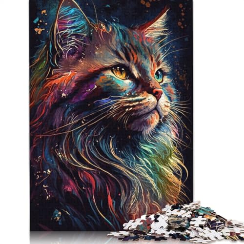 Puzzle für Erwachsene, 1000 Teile, Graffiti-Tier-/Katzen-Puzzle für Erwachsene und Kinder, Kartonpuzzle, Spielzeug, Denkspiel, 38 x 26 cm von LiJianXXXB