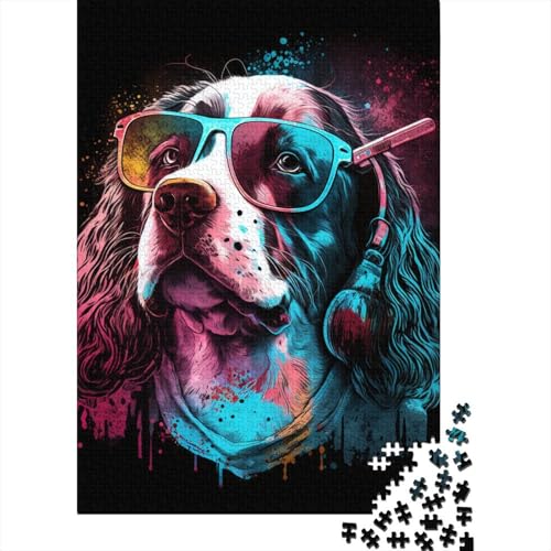 Puzzle für Erwachsene, 1000 Teile, Kunst, Bunte Hunde, Puzzle für Erwachsene und Kinder, Holzbrett-Puzzle, Spielzeug, Denkspiel, Größe: 75 x 50 cm von LiJianXXXB