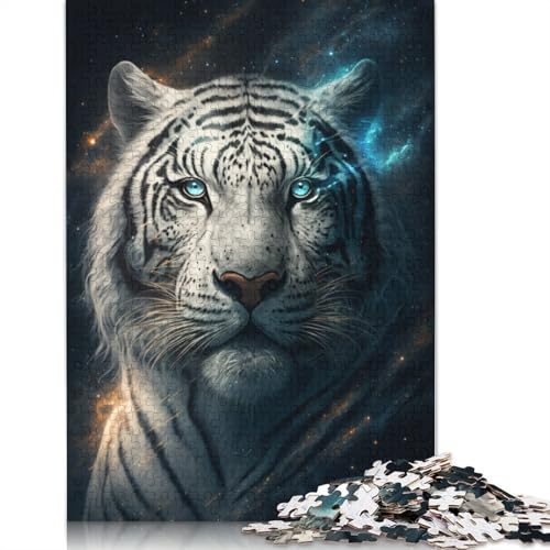 Puzzle für Erwachsene, 1000 Teile, Kunst-Puzzle Weißer Tiger, Galaxie, Holzpuzzle, Lernspielzeug, Familienspiele, Größe: 75 x 50 cm von LiJianXXXB