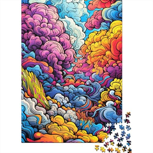 Puzzle für Erwachsene, 1000 Teile, Psychedelischer Drache, Puzzle für Erwachsene, Holzbrettpuzzle, tolle Geschenke für Weihnachten, 50 x 75 cm von LiJianXXXB