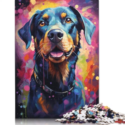 Puzzle für Erwachsene, 1000 Teile, Regenbogenwelpe, buntes Puzzle für Erwachsene, Kartonpuzzle, Familienunterhaltungsspielzeug, Größe 38 x 26 cm von LiJianXXXB