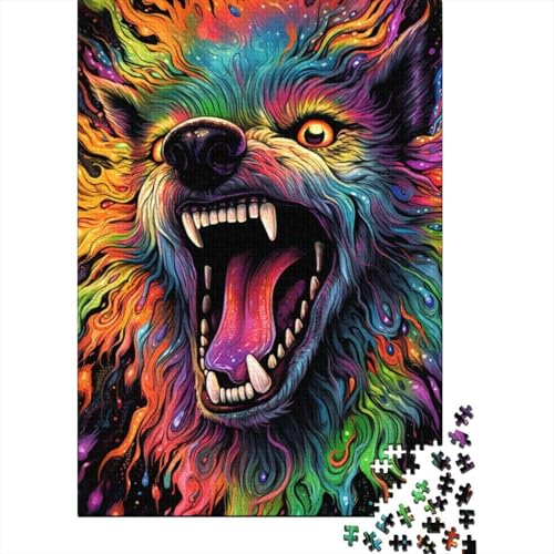 Puzzle für Erwachsene, 1000 Teile, Tier-Puzzle mit bunten Hunden, Puzzle für Erwachsene und Kinder, Holzbrett-Puzzle, Familienunterhaltungsspielzeug, Größe: 75 x 50 cm von LiJianXXXB