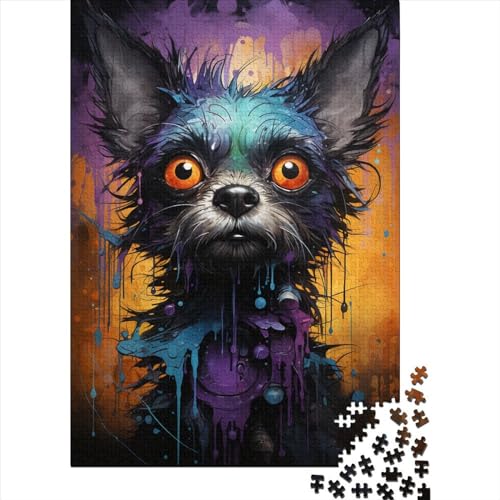 Puzzle für Erwachsene, 1000 Teile, Tier- und Hunde-Puzzle, buntes Hunde-Puzzle für Erwachsene und Kinder, Holzbrett-Puzzle, Spielzeug, Denkspiel, Größe: 75 x 50 cm von LiJianXXXB