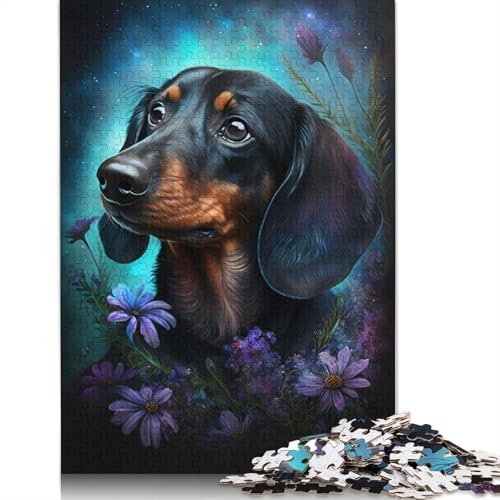 Puzzle für Erwachsene, 1000 Teile, Weltraumtier-Dackel, Puzzle für Erwachsene, Kartonpuzzle, Lernspiel für Erwachsene und Kinder, Größe: 38 x 26 cm von LiJianXXXB