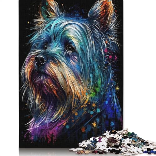 Puzzle für Erwachsene, 1000 Teile, Yorkshire-Terrier-Hund, Puzzle für Erwachsene und Kinder, Papppuzzle, Spielzeug, Denkspiel, 38 x 26 cm von LiJianXXXB