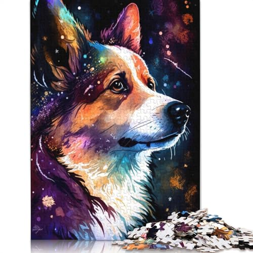 Puzzle für Erwachsene, 1000 Teile, buntes Graffiti-Corgi-Puzzle für Erwachsene, Kartonpuzzle, anspruchsvolles Spielpuzzle, 38 x 26 cm von LiJianXXXB