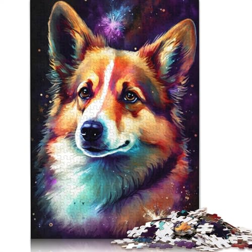 Puzzle für Erwachsene, 1000 Teile, buntes Graffiti-Corgi-Puzzle für Erwachsene und Kinder, Holzpuzzle, Spielzeug, Denkspiel, 75 x 50 cm von LiJianXXXB