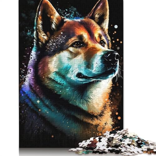 Puzzle für Erwachsene, 1000 Teile, buntes Graffiti-Shiba-Inu-Puzzle für Erwachsene und Kinder, Holzpuzzle, Spielzeug, Denkspiel, 75 x 50 cm von LiJianXXXB