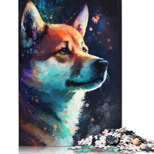 Puzzle für Erwachsene, 1000 Teile, buntes Graffiti-Shiba-Inu-Puzzle für Erwachsene und Kinder, Kartonpuzzle, Spielzeug, Denkspiel, 38 x 26 cm von LiJianXXXB