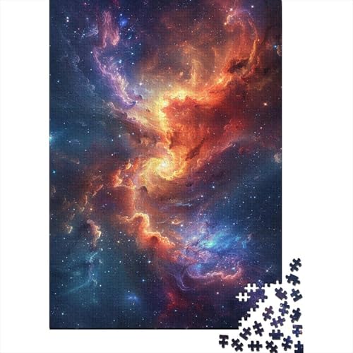 Puzzle für Erwachsene, 1000 Teile, farbenfrohes Galaxie-Puzzle für Erwachsene und Kinder, Holzbrett-Puzzle, Spielzeug, Denkspiel, Größe: 75 x 50 cm von LiJianXXXB