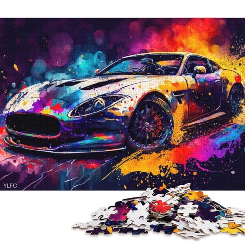 Puzzle für Erwachsene, 1000 Teile, farbenfrohes Sportwagen-Puzzle für Erwachsene, Karton-Puzzle, Lernpuzzle, Familienspiel (Größe 38 * 26 cm) von LiJianXXXB